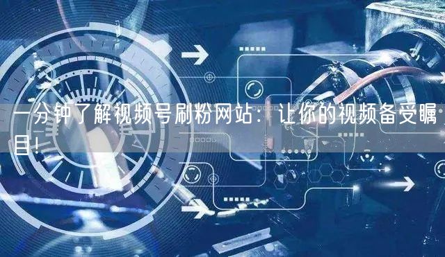 一分钟了解视频号刷粉网站:让你的视频备受瞩目!