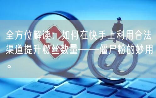 全方位解读:如何在快手上利用合法渠道提升粉丝数量——僵尸粉的妙用。