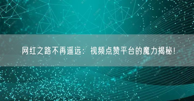 网红之路不再遥远：视频点赞平台的魔力揭秘！